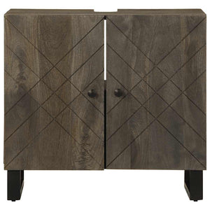 Waschbeckenunterschrank Schwarz Massivholz Mango 62x58cm