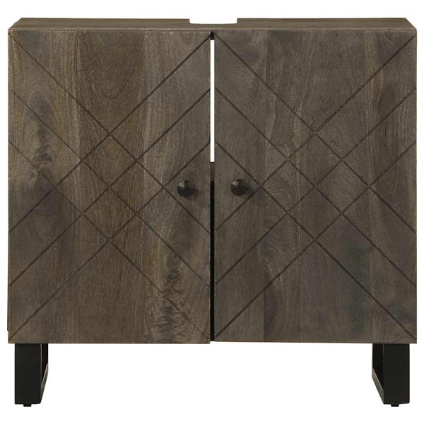 Waschbeckenunterschrank Schwarz Massivholz Mango 62x58cm