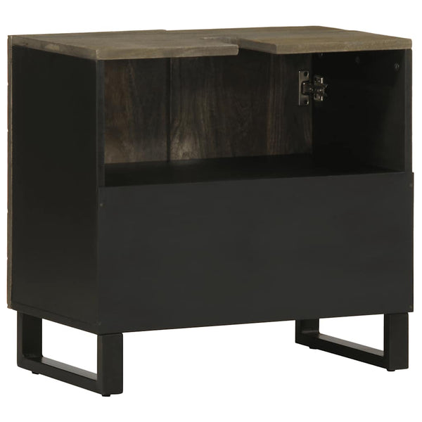 Waschbeckenunterschrank Schwarz Massivholz Mango 62x58cm