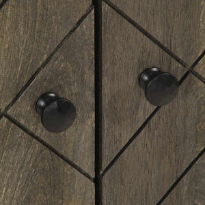 Waschbeckenunterschrank Schwarz Massivholz Mango 62x58cm