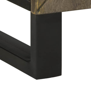 Waschbeckenunterschrank Schwarz Massivholz Mango 62x58cm