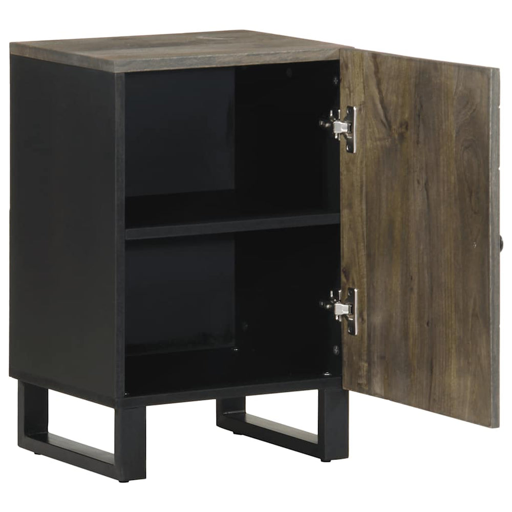 Schwarzer Badschrank Mango Massivholz 38x58 cm