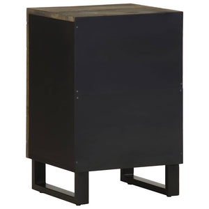 Schwarzer Badschrank Mango Massivholz 38x58 cm
