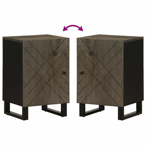 Schwarzer Badschrank Mango Massivholz 38x58 cm