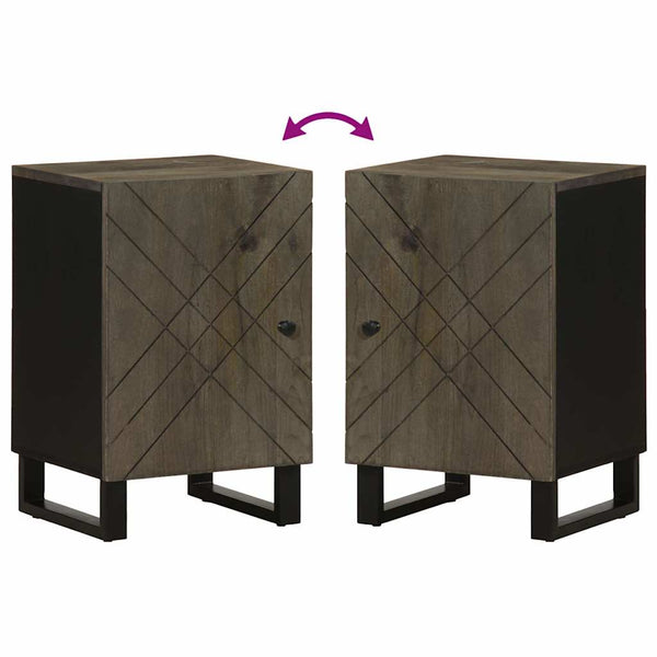 Schwarzer Badschrank Mango Massivholz 38x58 cm
