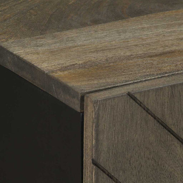 Schwarzer Badschrank Mango Massivholz 38x58 cm