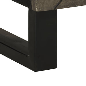 Schwarzer Badschrank Mango Massivholz 38x58 cm