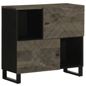 Schwarzes Sideboard Mango Massivholz 80cm