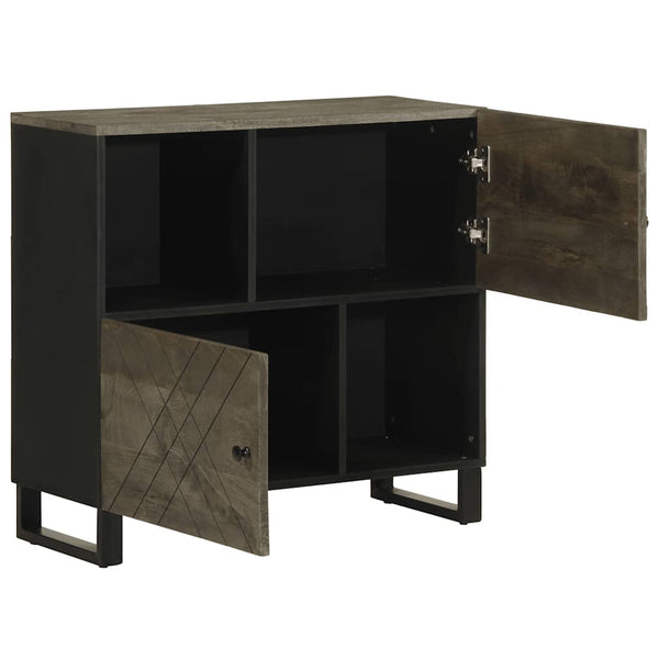 Schwarzes Sideboard Mango Massivholz 80cm