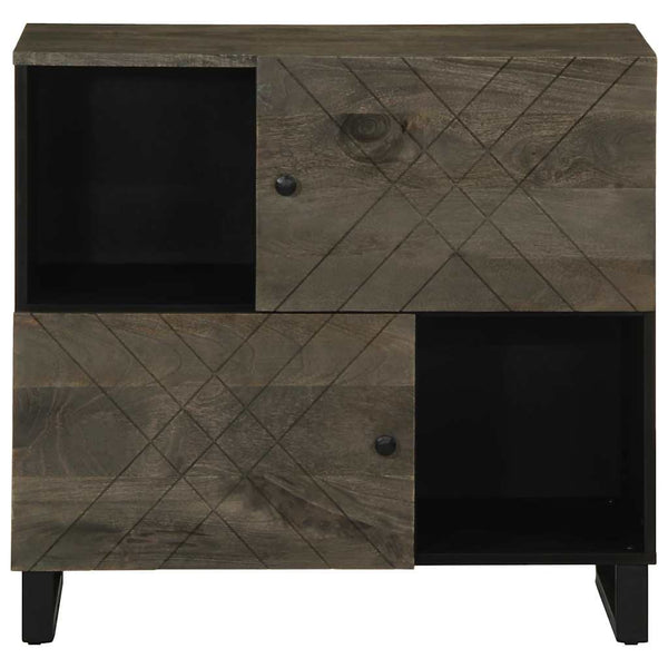 Schwarzes Sideboard Mango Massivholz 80cm