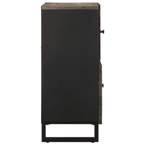 Schwarzes Sideboard Mango Massivholz 80cm