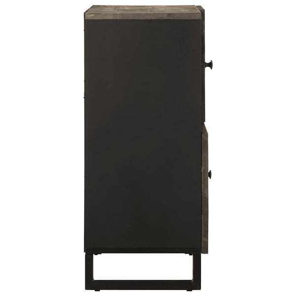 Schwarzes Sideboard Mango Massivholz 80cm