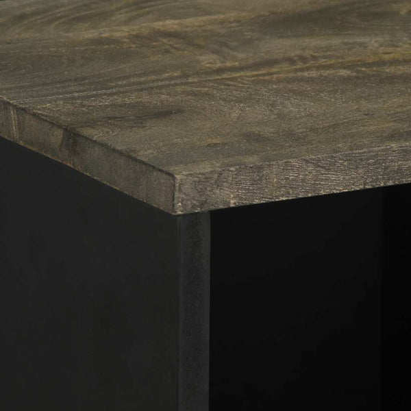 Schwarzes Sideboard Mango Massivholz 80cm