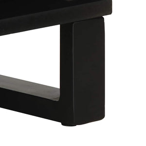 Schwarzes Sideboard Mango Massivholz 80cm