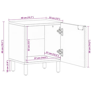Nachttisch Braun Mango Massivholz 40 cm