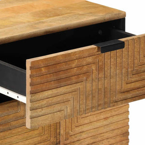 Nachttisch Braun Mango Massivholz 50x60 cm