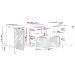 TV-Schrank Braun Mango Massivholz 105cm
