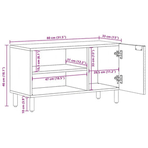 TV-Schrank Braun Mango Massivholz 80cm
