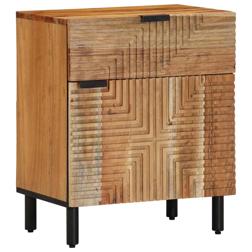 Nachttisch Braun Akazie Massivholz 50x60 cm
