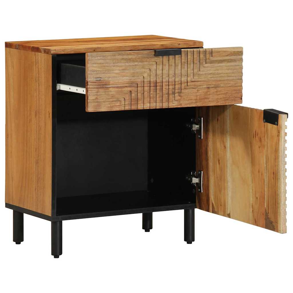 Nachttisch Braun Akazie Massivholz 50x60 cm