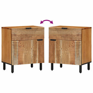 Nachttisch Braun Akazie Massivholz 50x60 cm