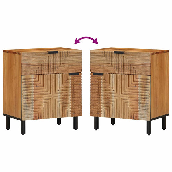 Nachttisch Braun Akazie Massivholz 50x60 cm