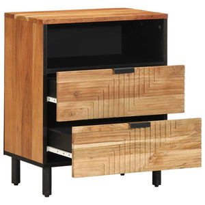 Nachttisch Braun Massivholz Akazie 50x33x62cm