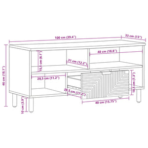 TV-Schrank Akazie Massivholz 100 cm