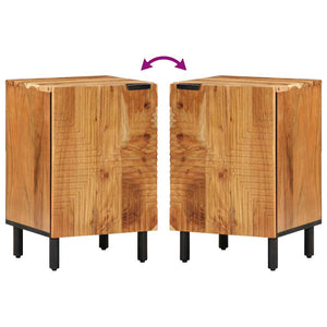 vidaXL Meuble de lavabo avec étagère Bois d'acacia massif Bois d'ingénierie