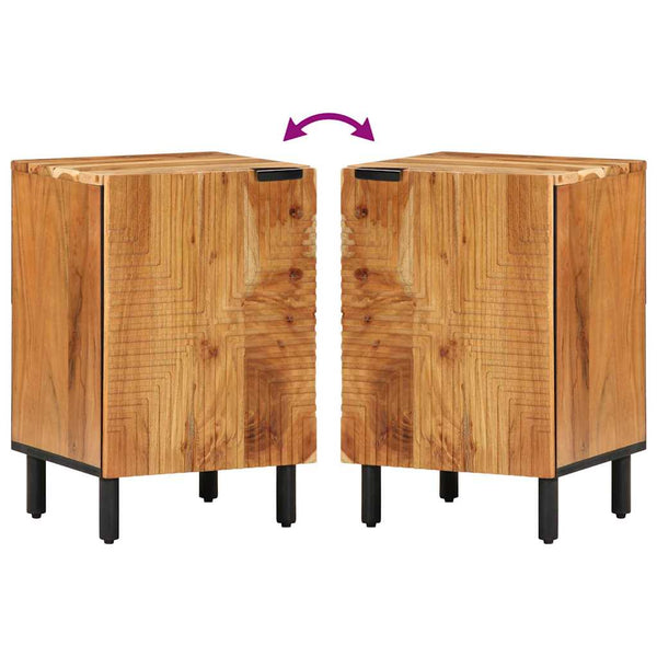 vidaXL Meuble de lavabo avec étagère Bois d'acacia massif Bois d'ingénierie