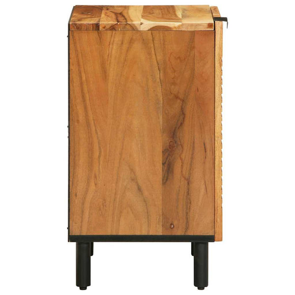 vidaXL Meuble de lavabo avec étagère Bois d'acacia massif Bois d'ingénierie