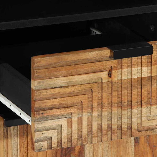 Waschbeckenschrank mit Regal Akazie Massivholz 160cm