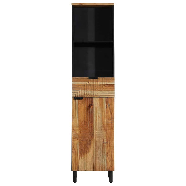 Waschbeckenschrank mit Regal Akazie Massivholz 160cm