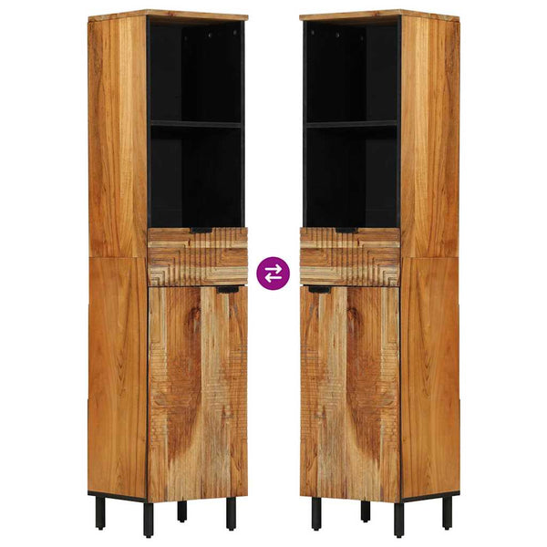 Waschbeckenschrank mit Regal Akazie Massivholz 160cm