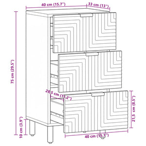 Akazie Sideboard Natur Massivholz 40x33,5x75 cm
