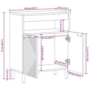 Sideboard Akazie Massivholz 60 cm