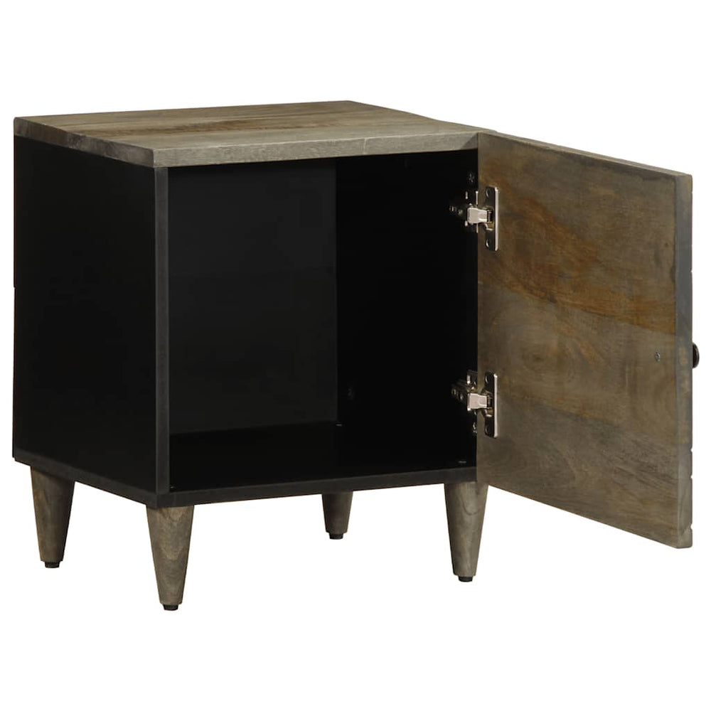 Nachttisch Hellgrau Mango Massivholz 40cm