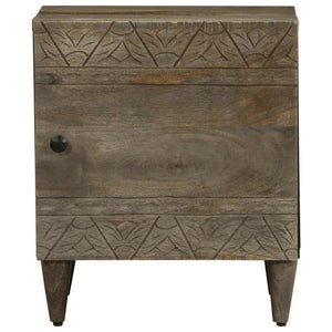 Nachttisch Hellgrau Mango Massivholz 40cm