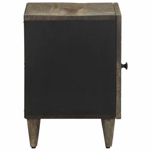Nachttisch Hellgrau Mango Massivholz 40cm