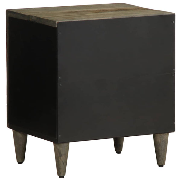 Nachttisch Hellgrau Mango Massivholz 40cm