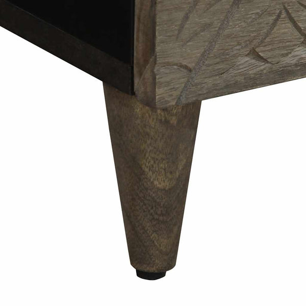 Nachttisch Hellgrau Mango Massivholz 40cm