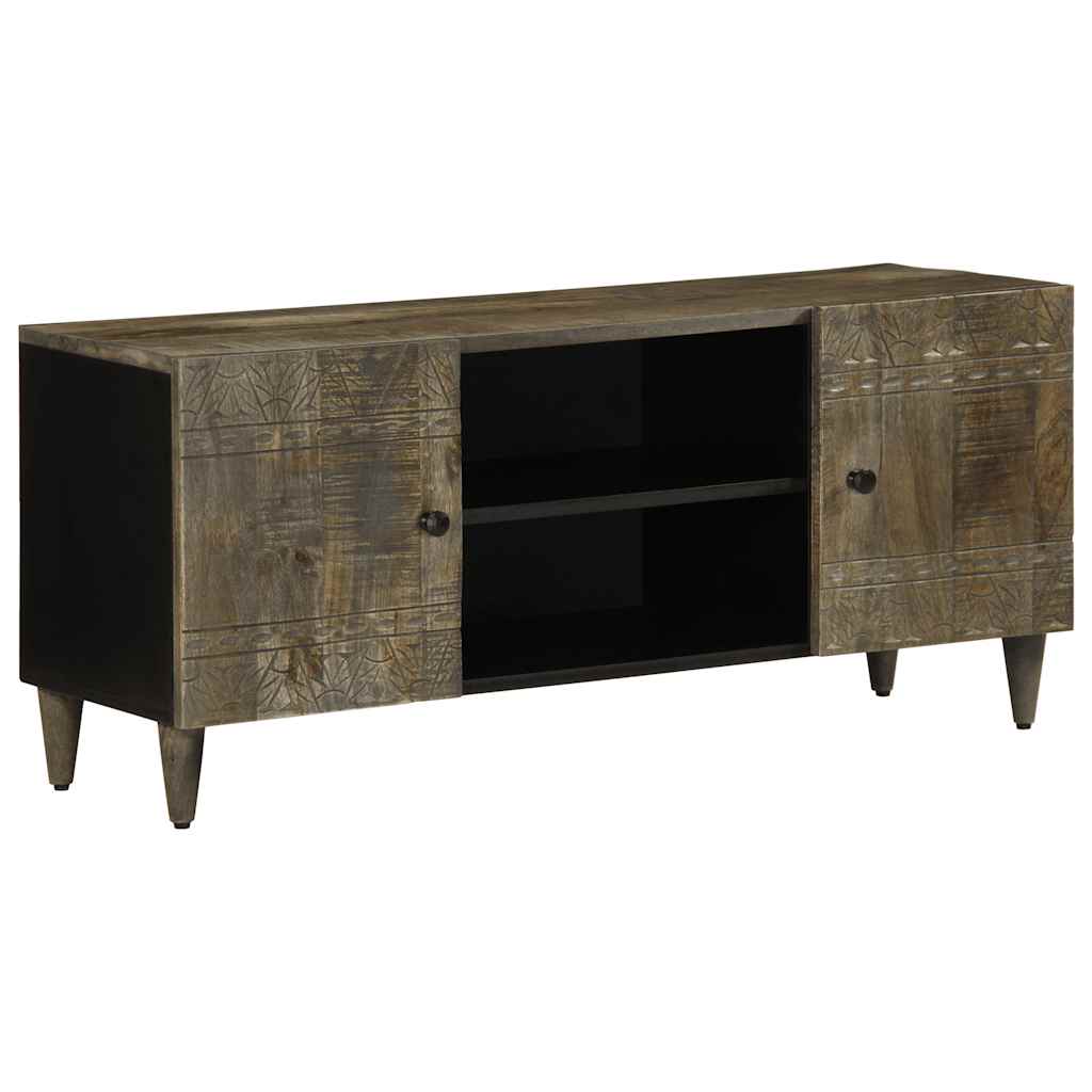 TV-Schrank Hellgrau Mango Massivholz 105cm