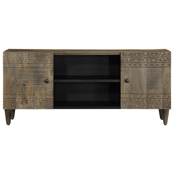 TV-Schrank Hellgrau Mango Massivholz 105cm