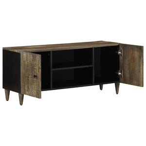 TV-Schrank Hellgrau Mango Massivholz 105cm