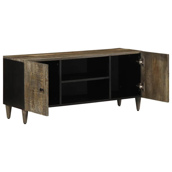 TV-Schrank Hellgrau Mango Massivholz 105cm