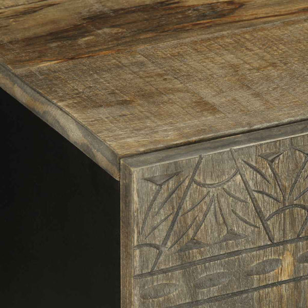 TV-Schrank Hellgrau Mango Massivholz 105cm