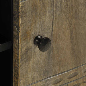 TV-Schrank Hellgrau Mango Massivholz 105cm