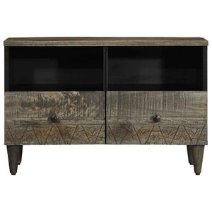 TV-Schrank Hellgrau Mango Massivholz 70 cm
