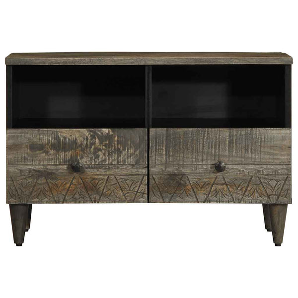 TV-Schrank Hellgrau Mango Massivholz 70 cm