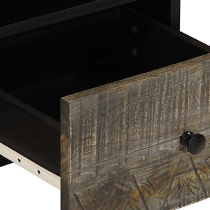 TV-Schrank Hellgrau Mango Massivholz 70 cm
